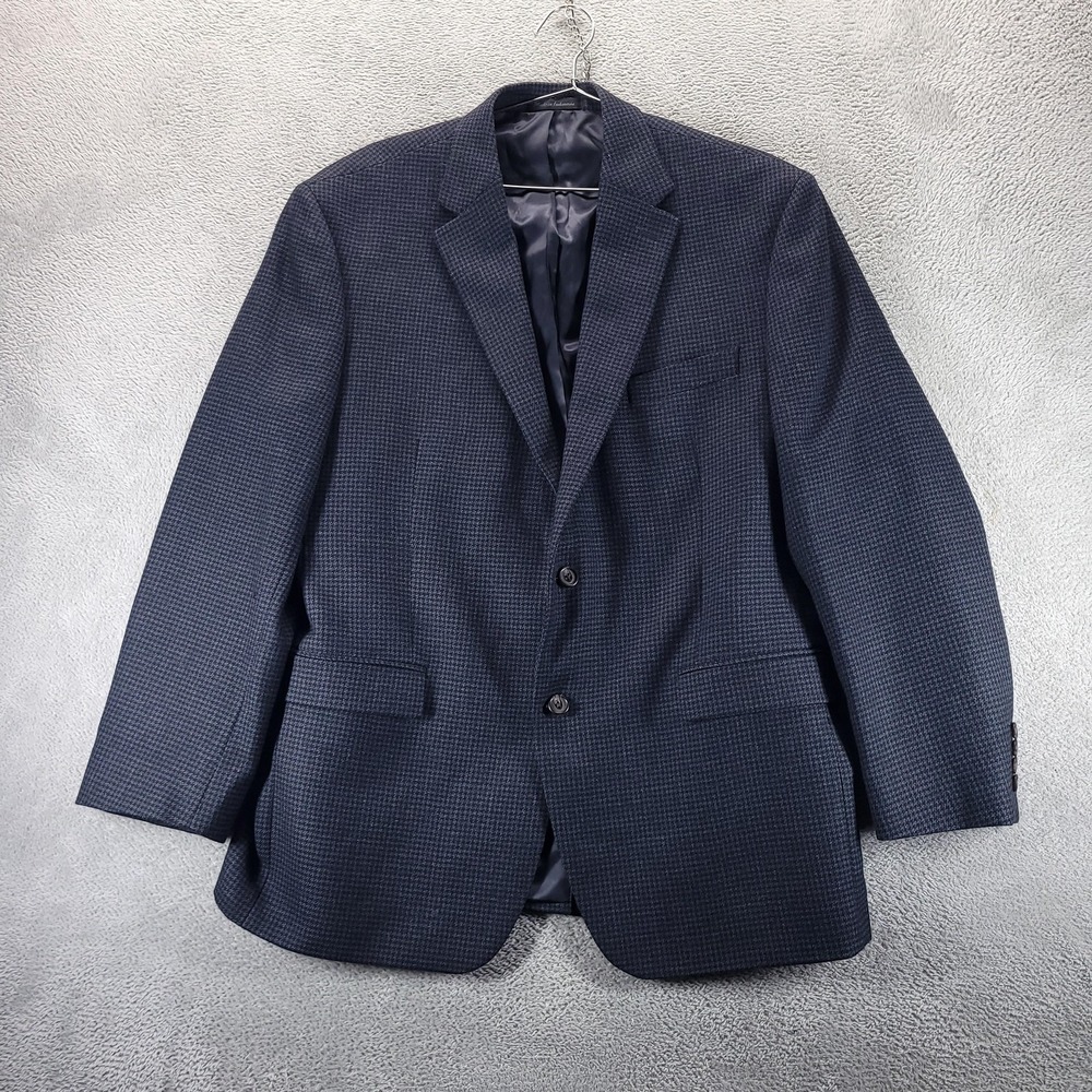 Lauren Ralph Lauren Blazer Mens 44R Blue Wool Check Sport Coat Houndstooth